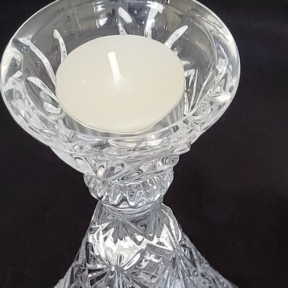 VINTAGE 24% LEAD CRYSTAL TEA LIGHT LAMP - Picture 8 of 14